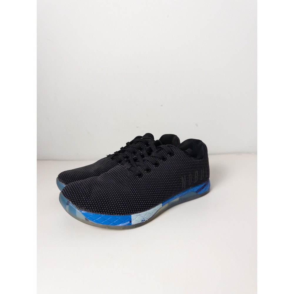 NOBULL Trainer Mens 7 Womens 8.5 Black Blue Camo Sole Training Crossfit Shoes